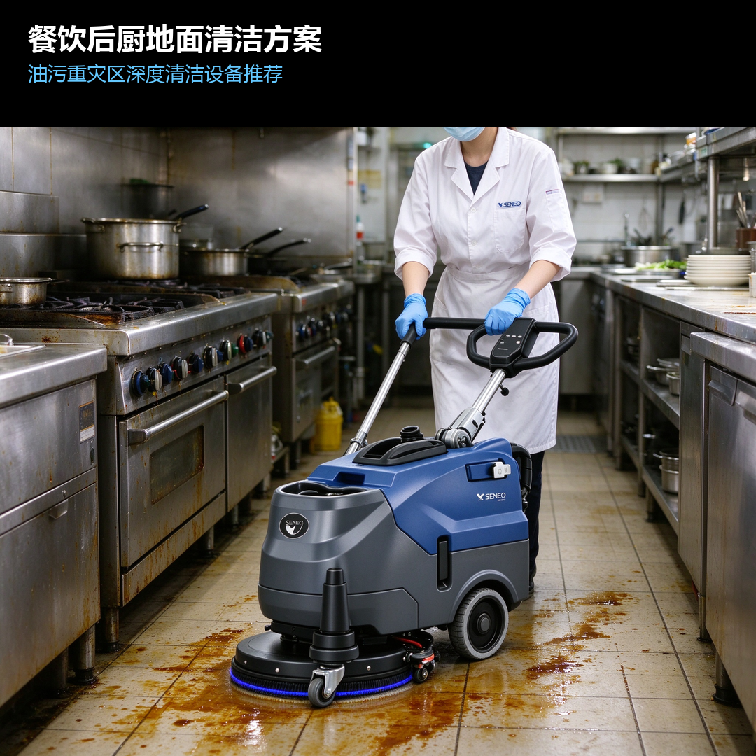餐饮后厨地面清洁方案:油污重灾区深度清洁设备推荐(图1)